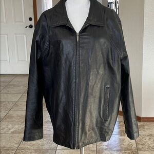 Black Genuine Leather Jacket | Quilted Lined | Men’s Classic Zip Jacket